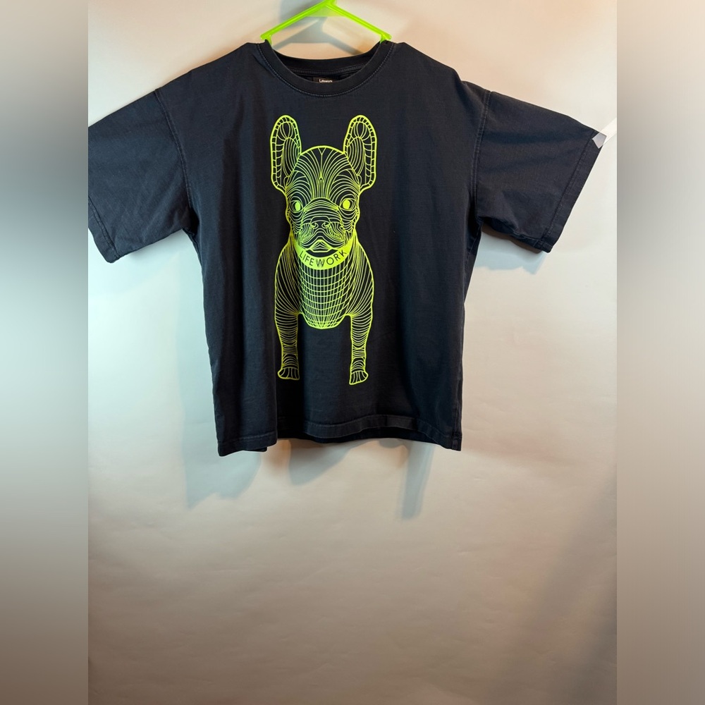 Lifework Big Radog Black /Green T Shirt Size Medium Crew Neck Short Sleeve